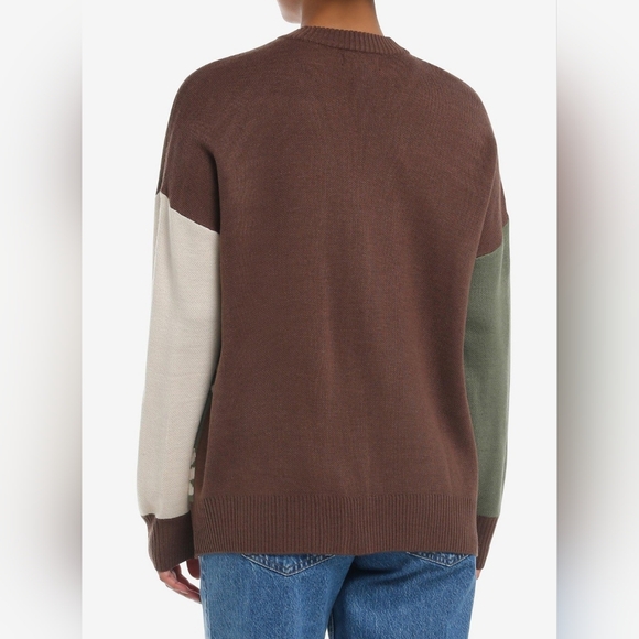 Thorn & Fable Frog Mushroom Cottage Core Color Block Cardigan Sweater Stars Moon - Picture 2 of 2